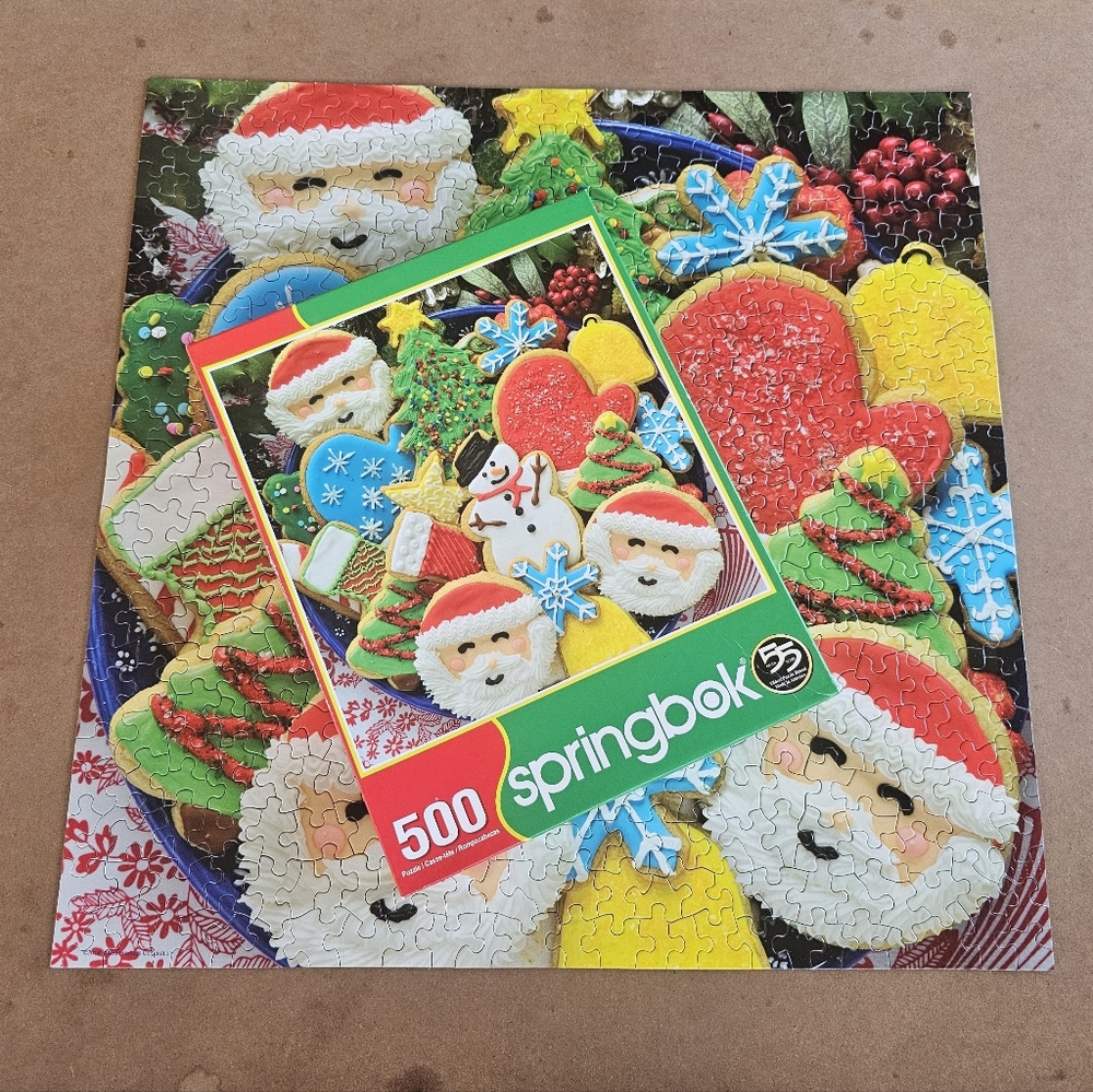 Springbok Cookies & Christmas 500 Piece Jigsaw Puzzle Holiday Theme Complete EUC